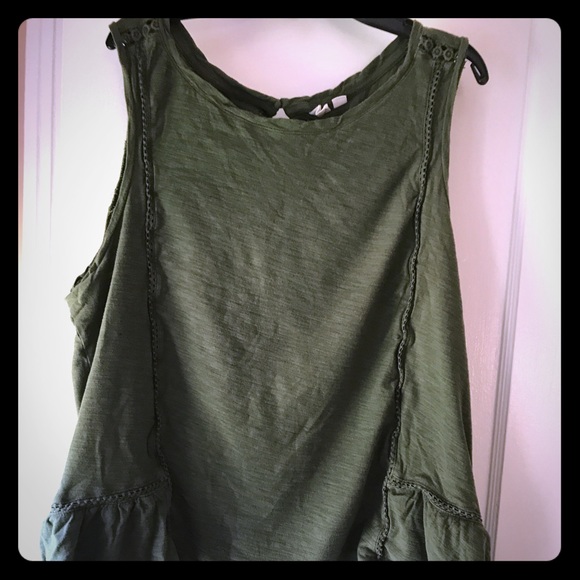 Loft Peplum Sleeveless Shirt Sz L - Picture 1 of 3